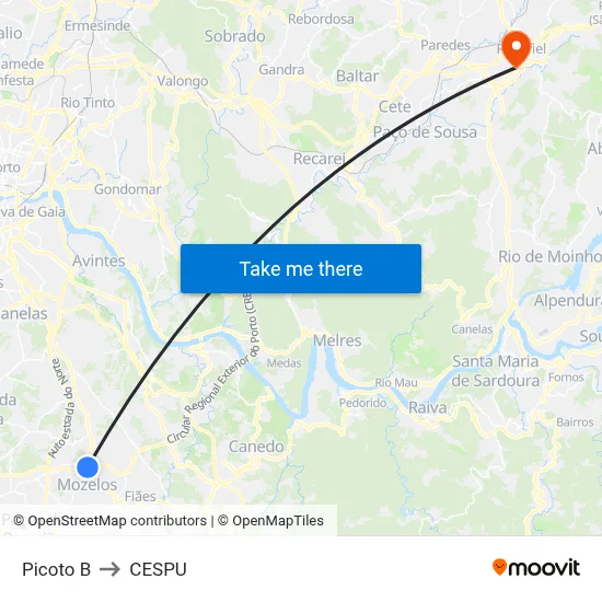 Picoto B to CESPU map