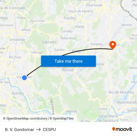 B. V. Gondomar to CESPU map