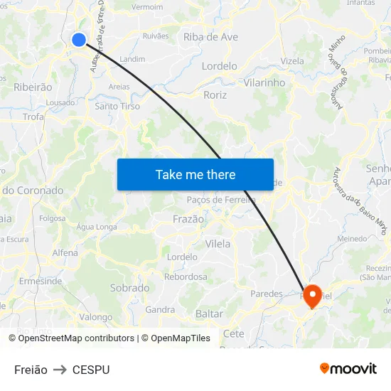 Freião to CESPU map