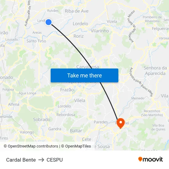 Cardal Bente to CESPU map