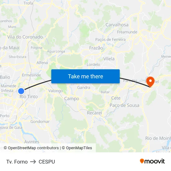 Tv. Forno to CESPU map