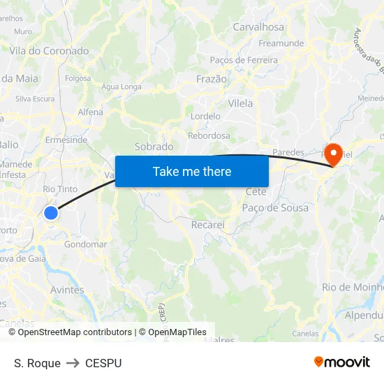 S. Roque to CESPU map