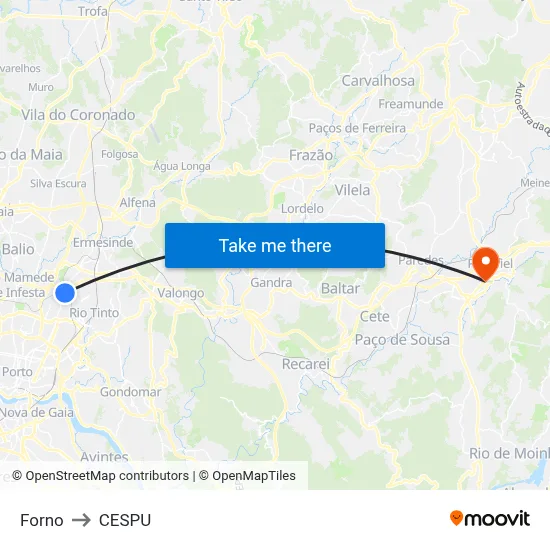 Forno to CESPU map