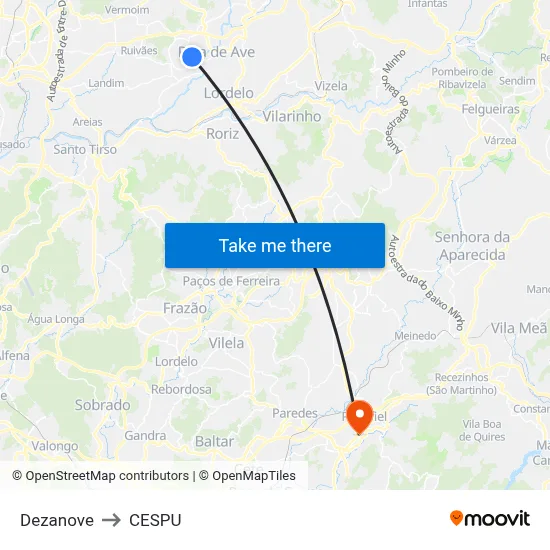 Dezanove to CESPU map