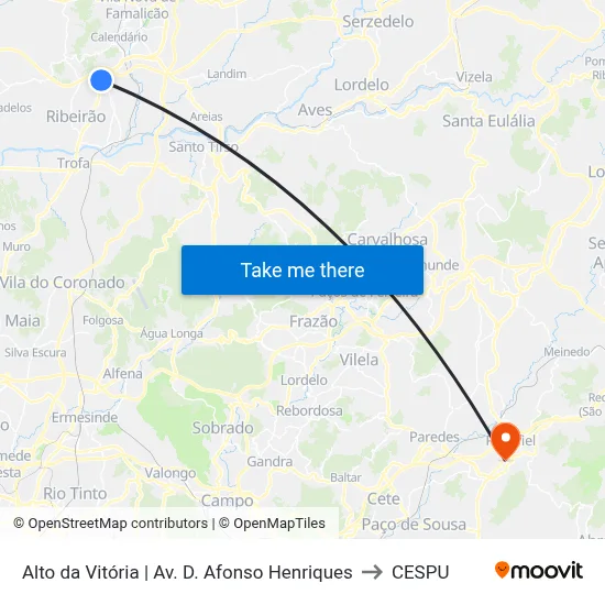 Alto da Vitória | Av. D. Afonso Henriques to CESPU map