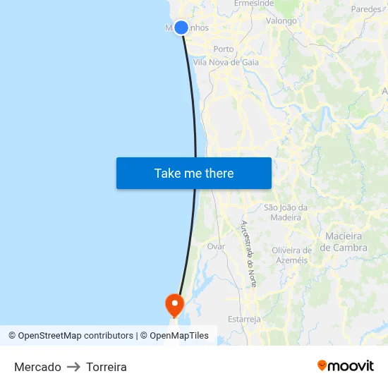Mercado to Torreira map
