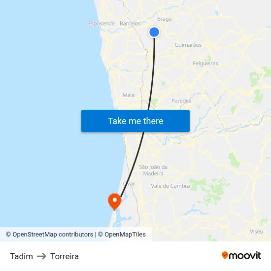 Tadim to Torreira map