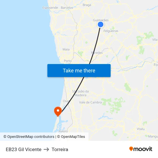 EB23 Gil Vicente to Torreira map