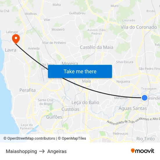 Maiashopping to Angeiras map