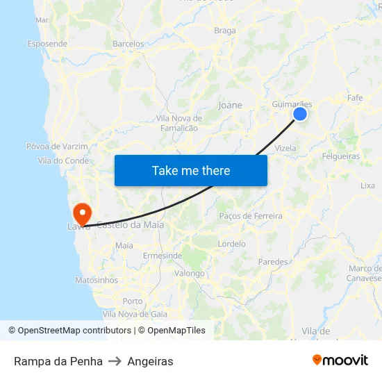 Rampa da Penha to Angeiras map