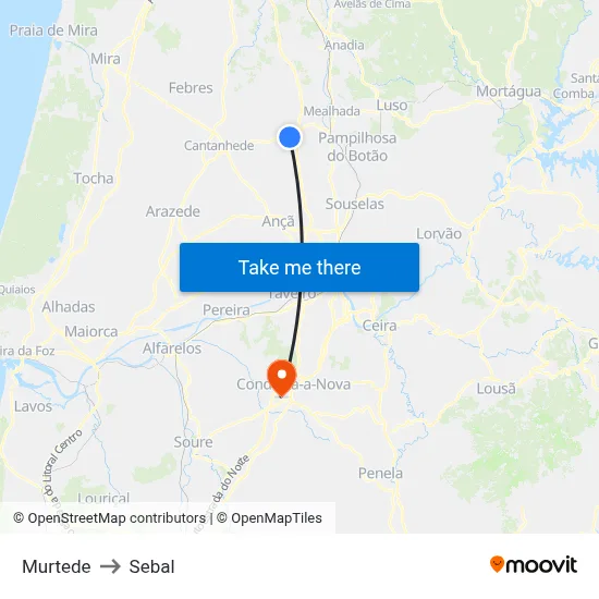 Murtede to Sebal map