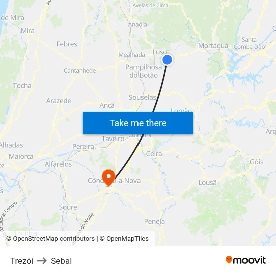 Trezói to Sebal map