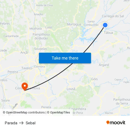 Parada to Sebal map