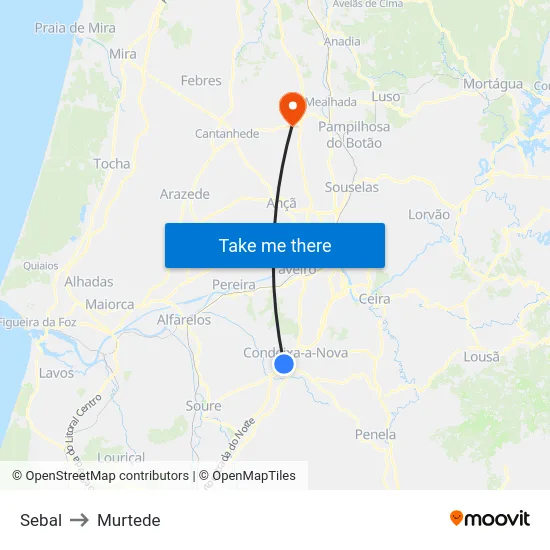 Sebal to Murtede map