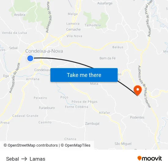 Sebal to Lamas map