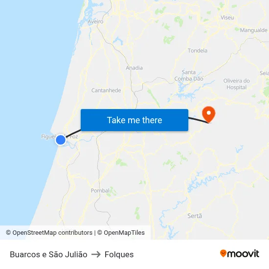 Buarcos e São Julião to Folques map
