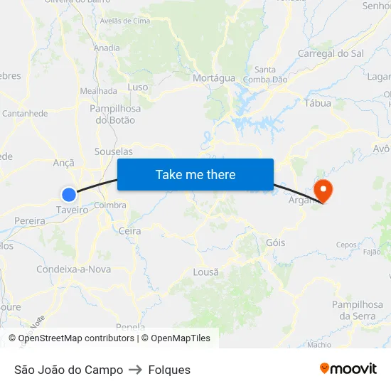 São João do Campo to Folques map