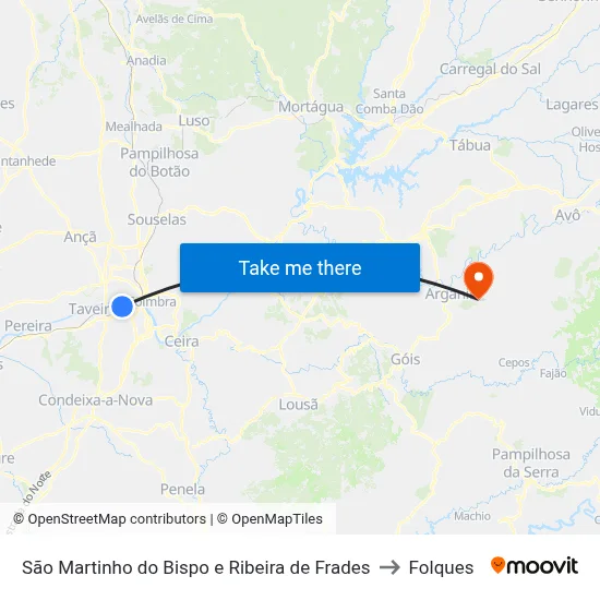 São Martinho do Bispo e Ribeira de Frades to Folques map
