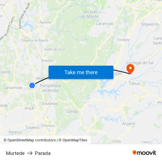 Murtede to Parada map