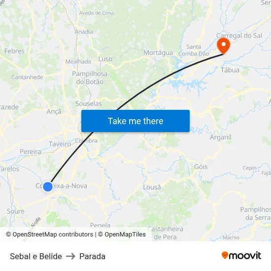 Sebal e Belide to Parada map