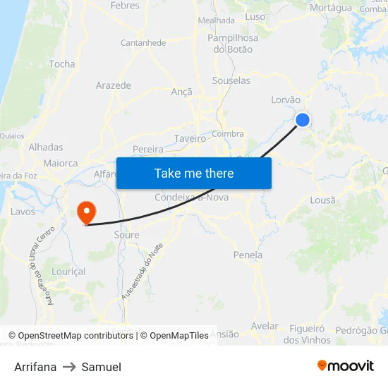 Arrifana to Samuel map