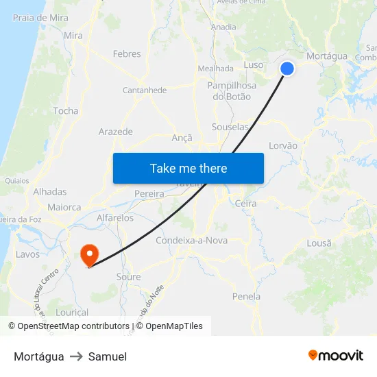 Mortágua to Samuel map