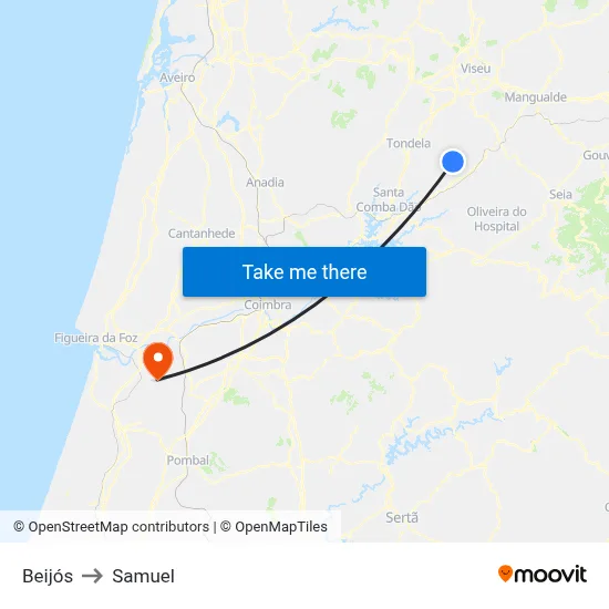 Beijós to Samuel map