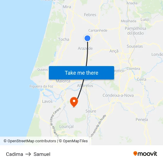 Cadima to Samuel map