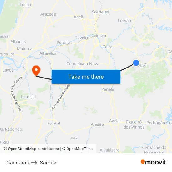 Gândaras to Samuel map