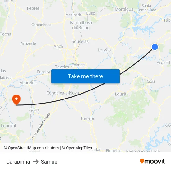 Carapinha to Samuel map