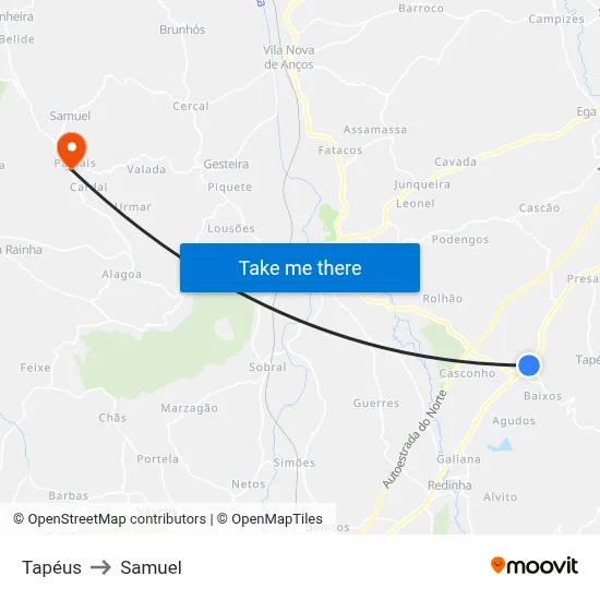 Tapéus to Samuel map
