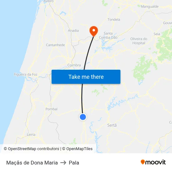 Maçãs de Dona Maria to Pala map