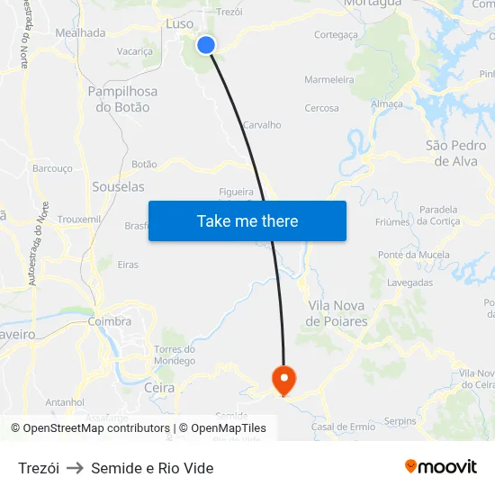 Trezói to Semide e Rio Vide map