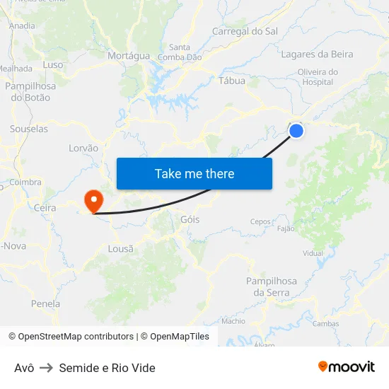 Avô to Semide e Rio Vide map