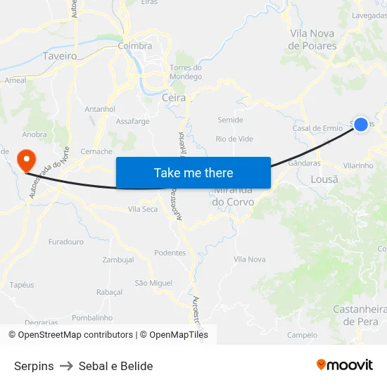 Serpins to Sebal e Belide map