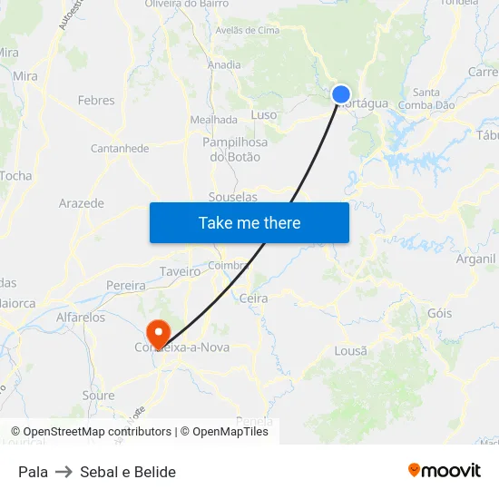 Pala to Sebal e Belide map