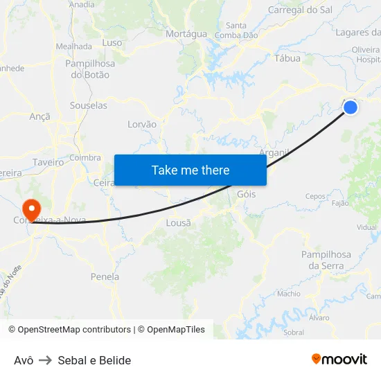 Avô to Sebal e Belide map