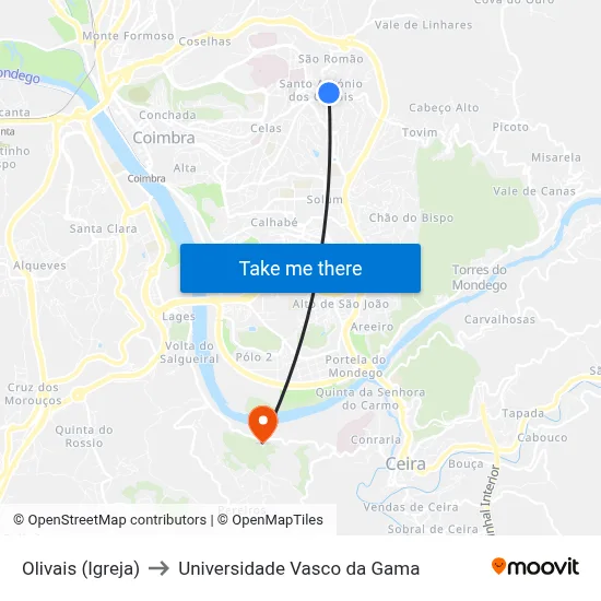 Olivais (Igreja) to Universidade Vasco da Gama map