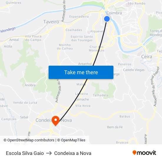 Escola Silva Gaio to Condeixa a Nova map