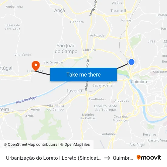 Urbanização do Loreto | Loreto (Sindicatos) to Quimbres map