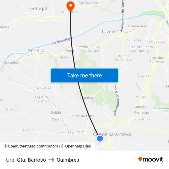 Urb. Qta. Barroso to Quimbres map