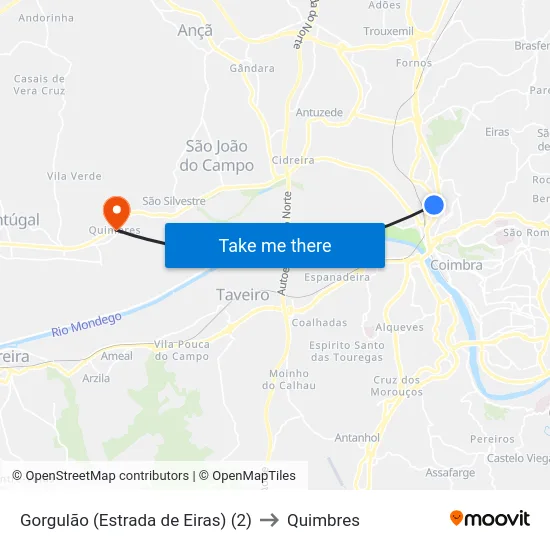 Gorgulão (Estrada de Eiras) (2) to Quimbres map