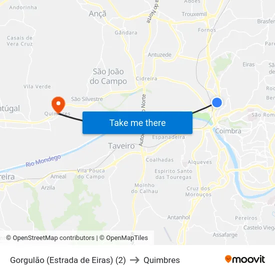 Gorgulão (Estrada de Eiras) (2) to Quimbres map