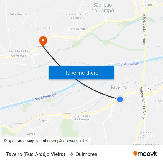 Taveiro (Rua Araújo Vieira) to Quimbres map