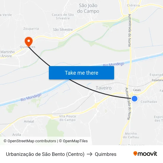 Urbanização de São Bento (Centro) to Quimbres map