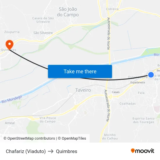 Chafariz (Viaduto) to Quimbres map
