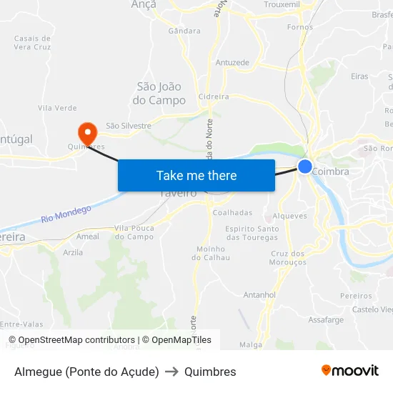 Almegue (Ponte do Açude) to Quimbres map