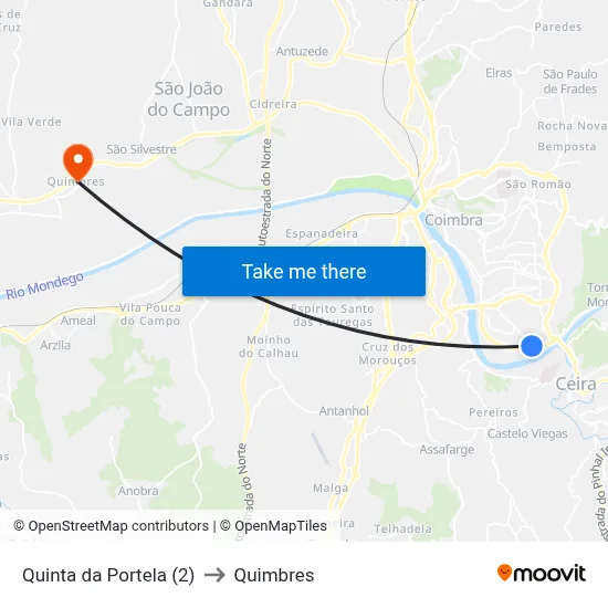 Quinta da Portela (2) to Quimbres map