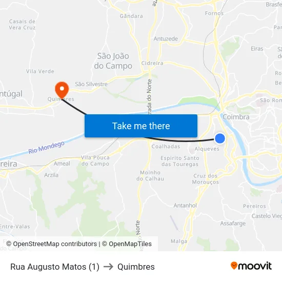 Rua Augusto Matos (1) to Quimbres map