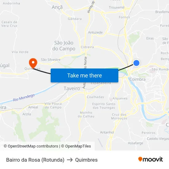 Bairro da Rosa (Rotunda) to Quimbres map
